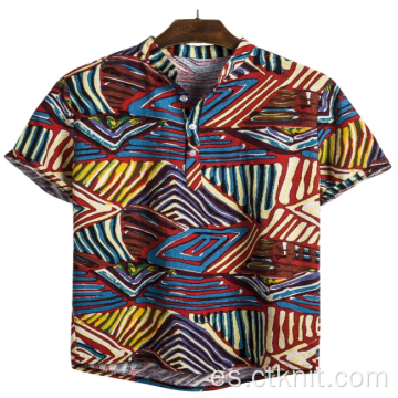 Camisa holid estampada con ropa de playa para hombre